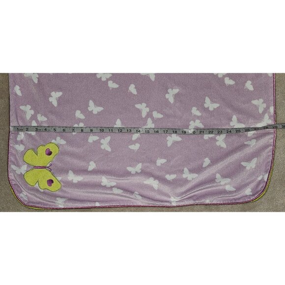 Carter's Just One You Butterflies Fleece Baby Blanket Purple White Green READ - Picture 6 of 7